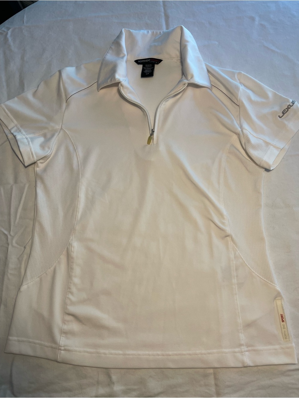 Golf White Lexus Short-Sleeve Zip Shirt